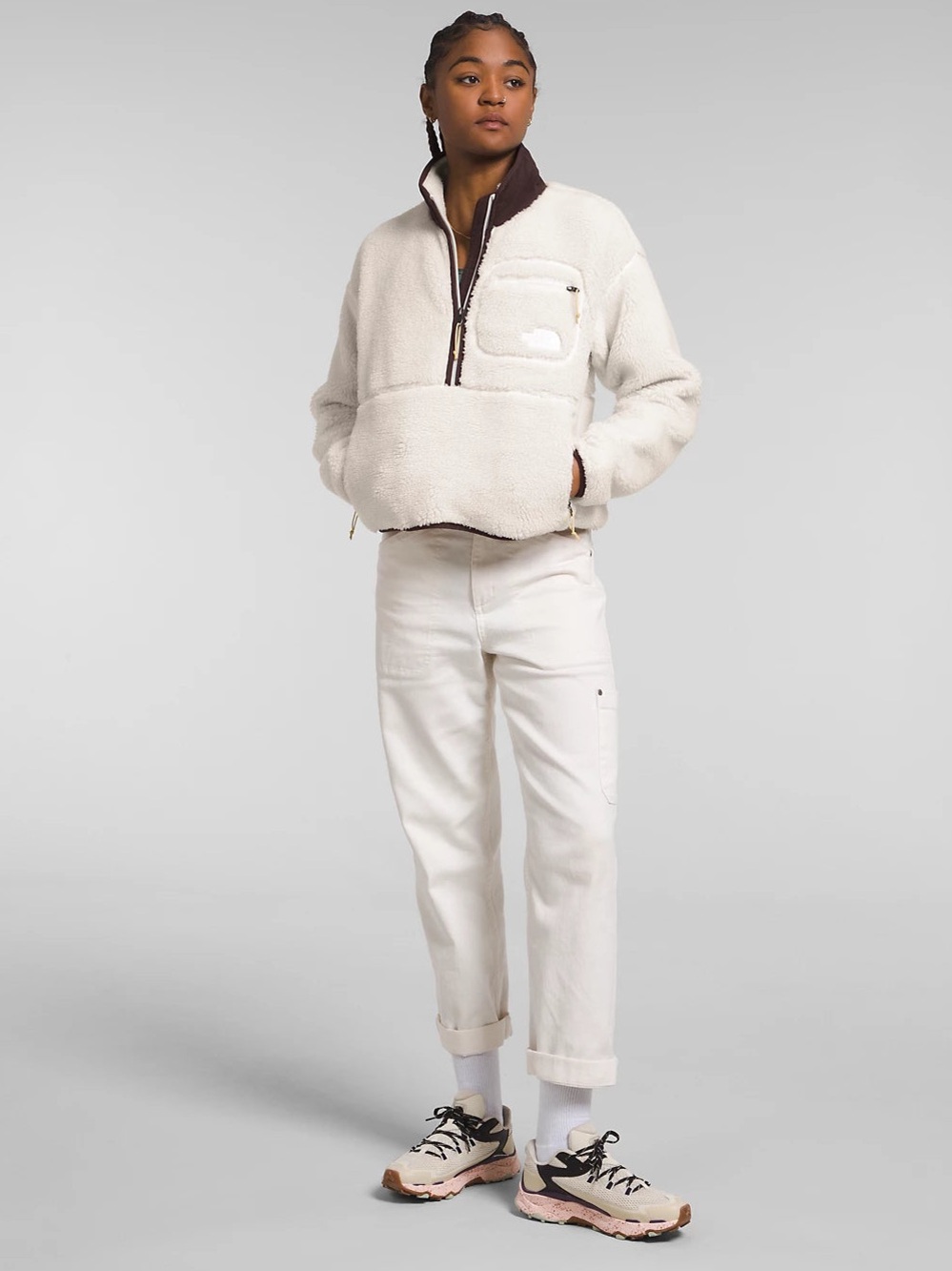 The North Face Extreme Pile 1/2-Zip Pullover Jacket Women’s Med White Cream